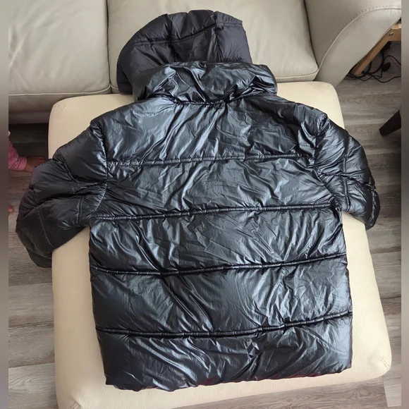 NWT - Massimo Dutti Women's Water Repellent Metallic Puffer Jacket - Size XL - Picture 10 of 15